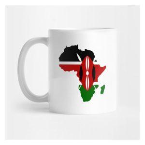 Ceramic Kenyan Flag Africa Map Mug