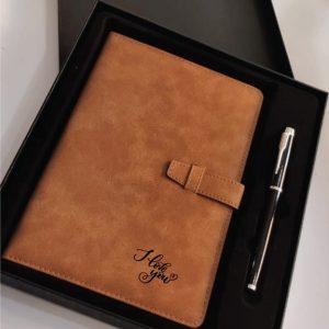 Customized notebook and pens gift set